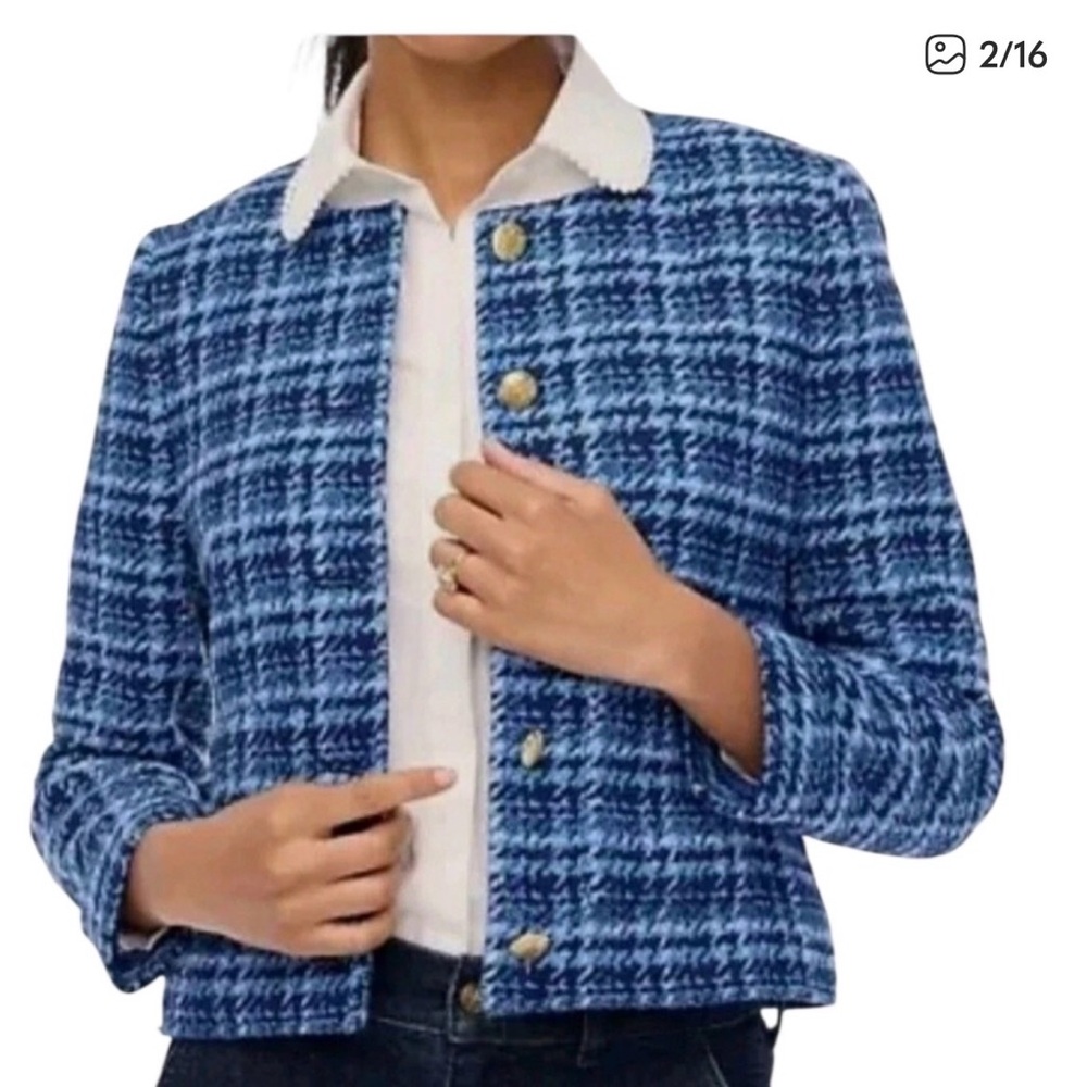 J. Crew Blue Tweed Blazer